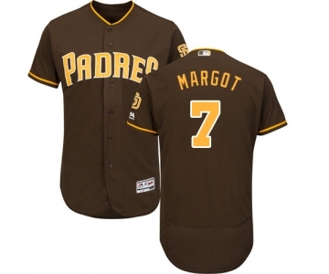 Men's Majestic San Diego Padres #7 Manuel Margot Brown Alternate Flex Base Authentic Collection MLB Jersey