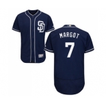 Men's Majestic San Diego Padres #7 Manuel Margot Navy Blue Alternate Flex Base Authentic Collection MLB Jersey