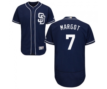 Men's Majestic San Diego Padres #7 Manuel Margot Navy Blue Alternate Flex Base Authentic Collection MLB Jersey