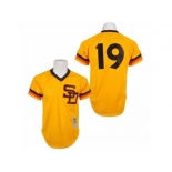 Men's Mitchell and Ness 1982 San Diego Padres #19 Tony Gwynn Replica Gold Throwback MLB Jersey