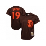 Men's Mitchell and Ness 1985 San Diego Padres #19 Tony Gwynn Authentic Brown Throwback MLB Jersey