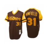 Men's Mitchell and Ness San Diego Padres #31 Dave Winfield Replica Brown Throwback MLB Jersey