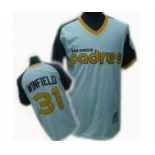 Men's Mitchell and Ness San Diego Padres #31 Dave Winfield Replica White Throwback MLB Jersey