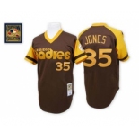 Men's Mitchell and Ness San Diego Padres #35 Randy Jones Authentic Brown Throwback MLB Jersey