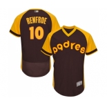 Men's San Diego Padres #10 Hunter Renfroe Brown Alternate Cooperstown Authentic Collection Flex Base Baseball Jersey