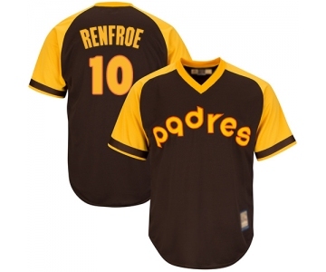 Men's San Diego Padres #10 Hunter Renfroe Replica Brown Alternate Cooperstown Cool Base Baseball Jersey