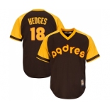 Men's San Diego Padres #18 Austin Hedges Replica Brown Alternate Cooperstown Cool Base Baseball Jersey