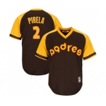 Men's San Diego Padres #2 Jose Pirela Replica Brown Alternate Cooperstown Cool Base Baseball Jersey