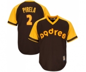 Men's San Diego Padres #2 Jose Pirela Replica Brown Alternate Cooperstown Cool Base Baseball Jersey