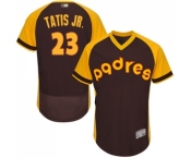 Men's San Diego Padres #23 Fernando Tatis Jr. Brown Alternate Cooperstown Authentic Collection Flex Base Baseball Jersey