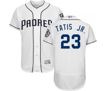 Men's San Diego Padres #23 Fernando Tatis Jr. White Home Flex Base Authentic Collection Baseball Jersey