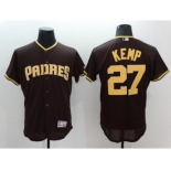 Men's San Diego Padres #27 Matt Kemp Majestic Brown Alternate Home Authentic Collection Flex Base Player Jersey