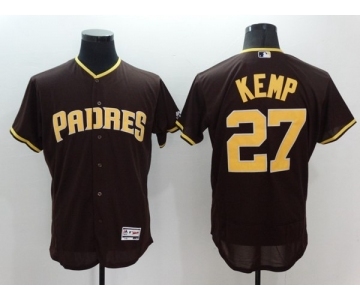 Men's San Diego Padres #27 Matt Kemp Majestic Brown Alternate Home Authentic Collection Flex Base Player Jersey