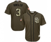 Men's San Diego Padres #3 Ian Kinsler Authentic Green Salute to Service Baseball Jersey