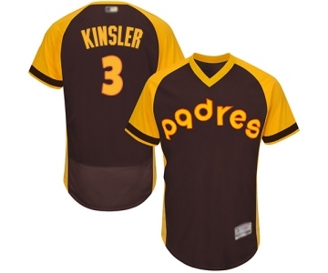 Men's San Diego Padres #3 Ian Kinsler Brown Alternate Cooperstown Authentic Collection Flex Base Baseball Jersey