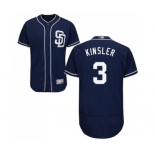 Men's San Diego Padres #3 Ian Kinsler Navy Blue Alternate Flex Base Authentic Collection Baseball Jersey