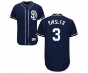 Men's San Diego Padres #3 Ian Kinsler Navy Blue Alternate Flex Base Authentic Collection Baseball Jersey