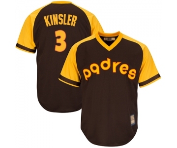 Men's San Diego Padres #3 Ian Kinsler Replica Brown Alternate Cooperstown Cool Base Baseball Jersey