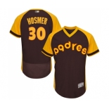 Men's San Diego Padres #30 Eric Hosmer Brown Alternate Cooperstown Authentic Collection Flex Base Baseball Jersey