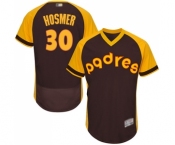 Men's San Diego Padres #30 Eric Hosmer Brown Alternate Cooperstown Authentic Collection Flex Base Baseball Jersey