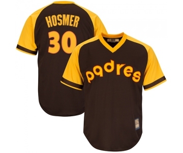 Men's San Diego Padres #30 Eric Hosmer Replica Brown Alternate Cooperstown Cool Base Baseball Jersey