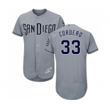 Men's San Diego Padres #33 Franchy Cordero Authentic Grey Road Cool Base Baseball Jersey