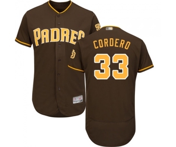 Men's San Diego Padres #33 Franchy Cordero Brown Alternate Flex Base Authentic Collection Baseball Jersey