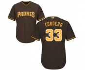 Men's San Diego Padres #33 Franchy Cordero Replica Brown Alternate Cool Base Baseball Jersey