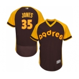 Men's San Diego Padres #35 Randy Jones Brown Alternate Cooperstown Authentic Collection Flex Base Baseball Jersey