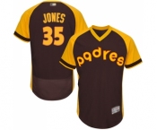 Men's San Diego Padres #35 Randy Jones Brown Alternate Cooperstown Authentic Collection Flex Base Baseball Jersey