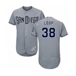 Men's San Diego Padres #38 Aaron Loup Authentic Grey Road Cool Base Baseball Jersey