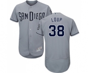 Men's San Diego Padres #38 Aaron Loup Authentic Grey Road Cool Base Baseball Jersey