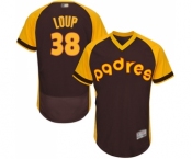 Men's San Diego Padres #38 Aaron Loup Brown Alternate Cooperstown Authentic Collection Flex Base Baseball Jersey