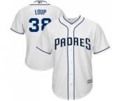 Men's San Diego Padres #38 Aaron Loup Replica White Home Cool Base Baseball Jersey