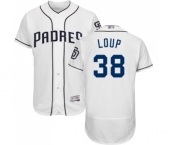 Men's San Diego Padres #38 Aaron Loup White Home Flex Base Authentic Collection Baseball Jersey