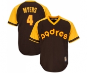 Men's San Diego Padres #4 Wil Myers Replica Brown Alternate Cooperstown Cool Base Baseball Jersey