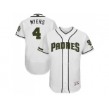 Men's San Diego Padres #4 Wil Myers White Flexbase Authentic Collection Memorial Day Stitched MLB Jersey