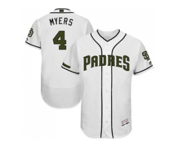 Men's San Diego Padres #4 Wil Myers White Flexbase Authentic Collection Memorial Day Stitched MLB Jersey