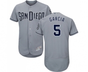 Men's San Diego Padres #5 Greg Garcia Authentic Grey Road Cool Base Baseball Jersey