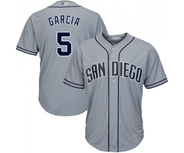 Men's San Diego Padres #5 Greg Garcia Replica Grey Road Cool Base Baseball Jersey