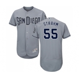 Men's San Diego Padres #55 Matt Strahm Authentic Grey Road Cool Base Baseball Jersey