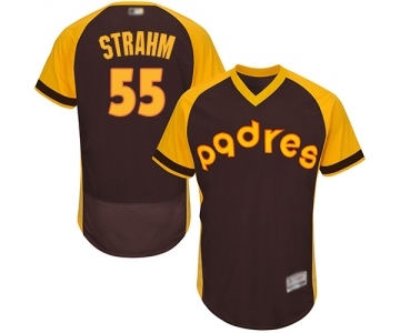 Men's San Diego Padres #55 Matt Strahm Brown Alternate Cooperstown Authentic Collection Flex Base Baseball Jersey