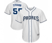 Men's San Diego Padres #55 Matt Strahm Replica White Home Cool Base Baseball Jersey