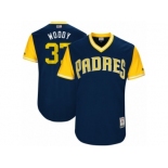 Men's San Diego Padres Travis Wood #37 Woody Majestic Navy 2017 Players Weekend Authentic Jersey