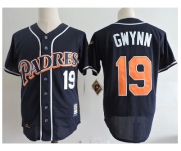 Mitchell And Ness 1998 San Diego Padres #19 Tony Gwynn Navy Blue Throwback Stitched Baseball Jersey