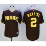 San Diego Padres #2 Johnny Manziel Coffee New Cool Base Stitched MLB Jersey