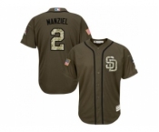 San Diego Padres #2 Johnny Manziel Green Salute to Service Stitched Baseball Jersey