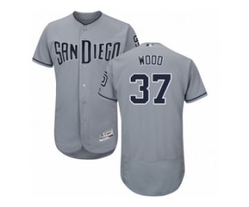 San Diego Padres #37 Travis Wood Authentic Grey Road Cool Base MLB Jersey