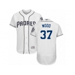 San Diego Padres #37 Travis Wood White Flexbase Authentic Collection MLB Jersey