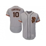 Men San Francisco Giants #10 Evan Longoria Grey Flexbase Authentic Collection Road 2 Stitched Baseball Jersey